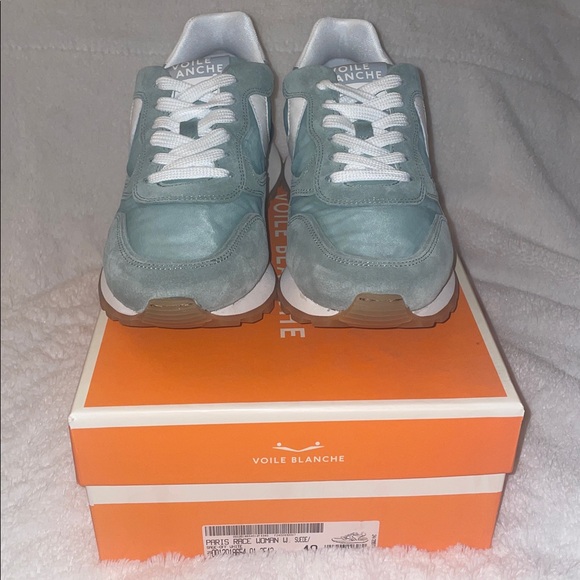 NWT VOILE BLANCHE PARIS Race Sneaker in Sage-Off White - Picture 6 of 13